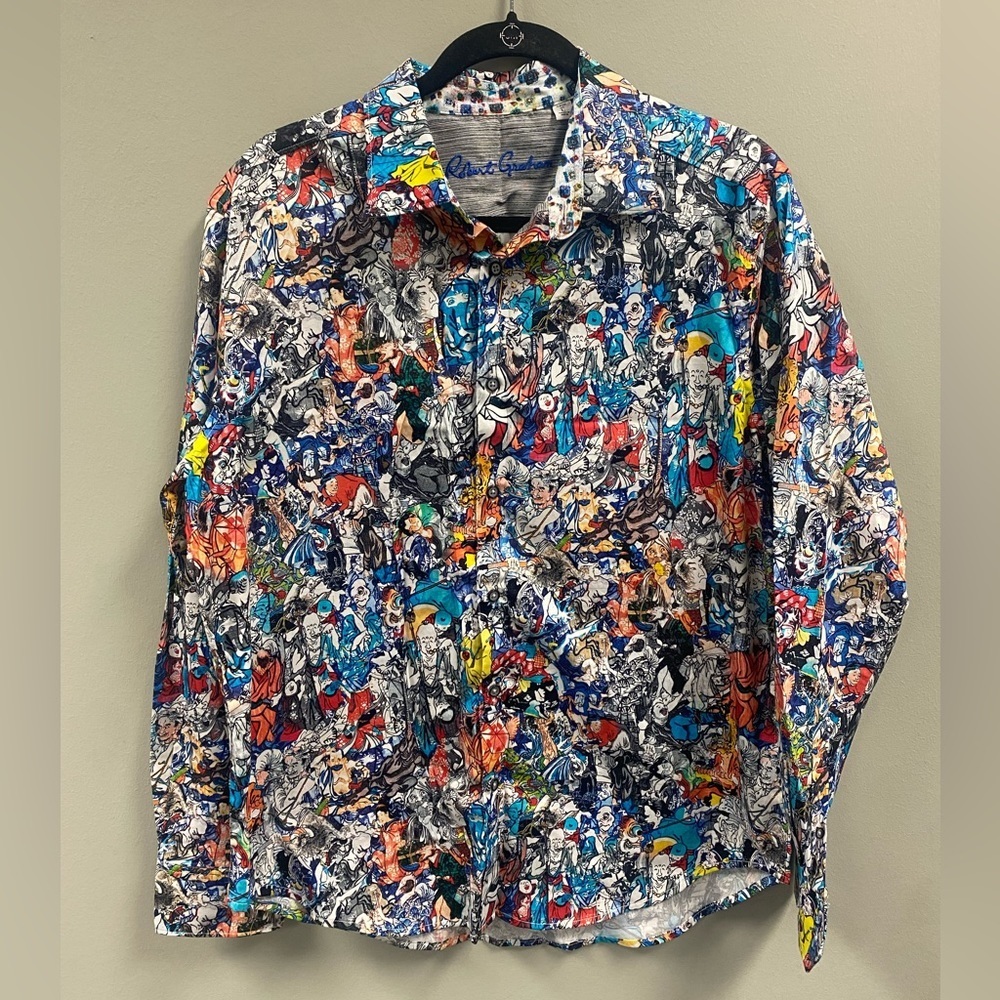 Robert Graham Men’s Living Art Button Down Shirt Size Large - Picture 3 of 11